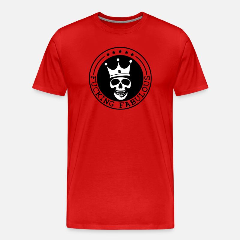 Kronen Schädel Grafik - Männer Premium Bio T-Shirt - Rot