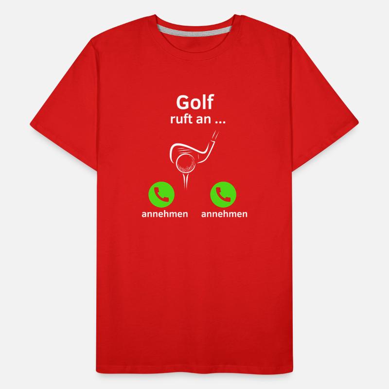 Golf ruft an - annehmen oder annehmen? Männer Premium Bio T-Shirt