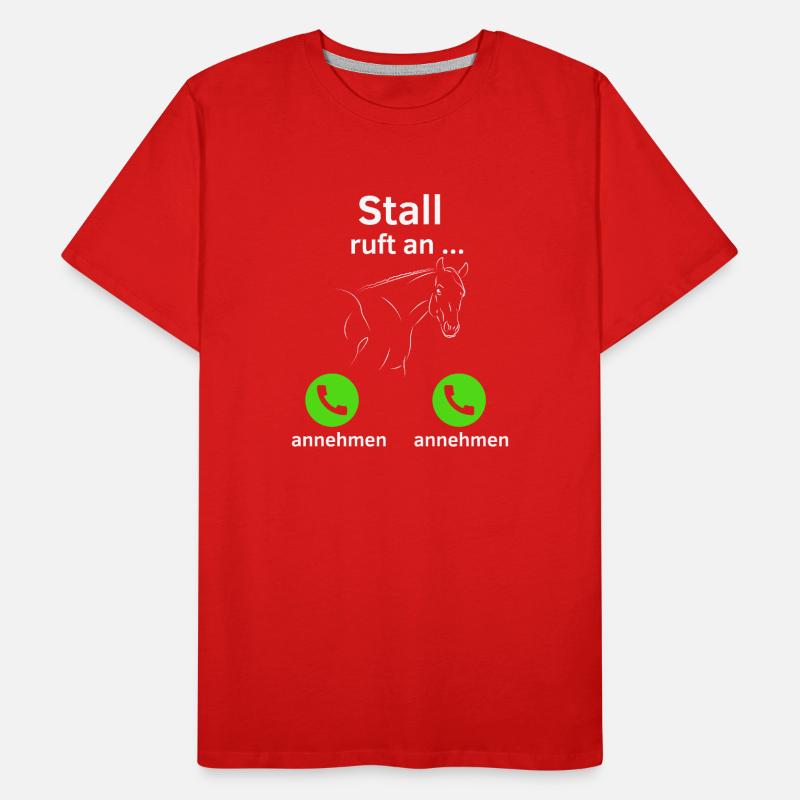 Stall ruft an - annehmen oder annehmen? Männer Premium Bio T-Shirt