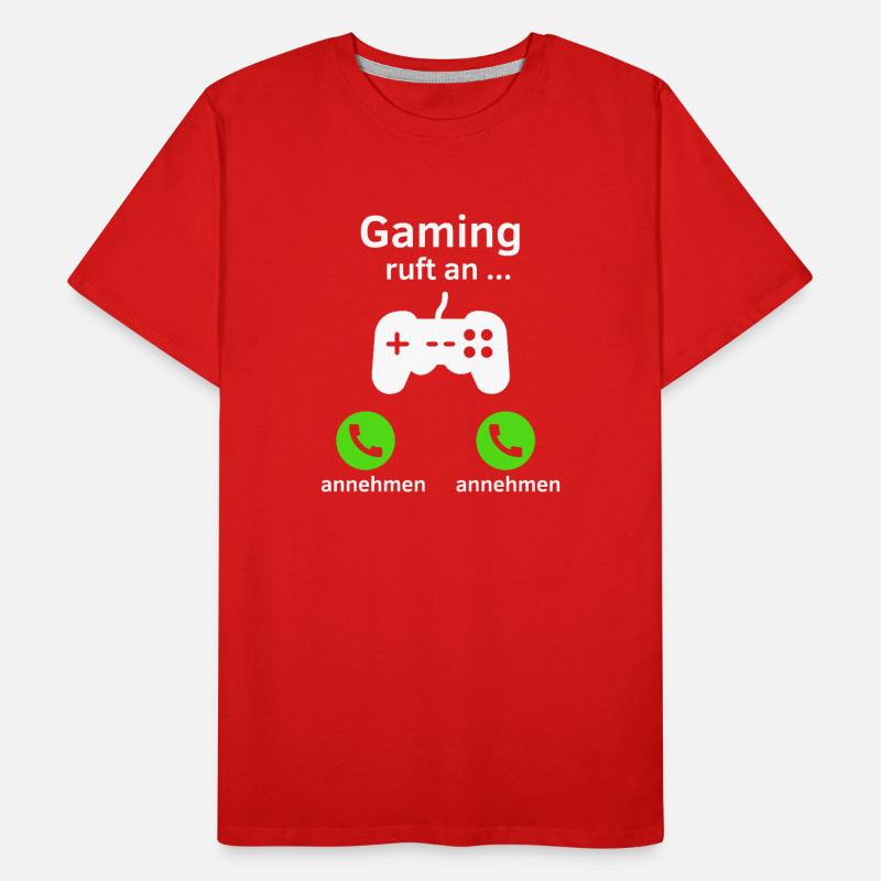 Gaming ruft an - annehmen oder annehmen? Männer Premium Bio T-Shirt