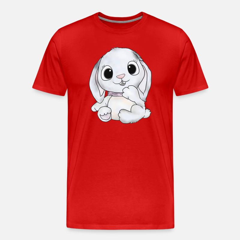 häschen in grau - Männer Premium Bio T-Shirt - Rot