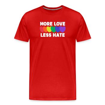 Déclaration d’amour cardiaque Lgbt Égalité Homo - T-shirt bio Premium Homme - rouge - Devant - Damien (186cm)