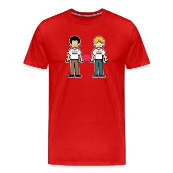 Herz Lgbt Gleichgeschlechtliche Ehe Menschenrechte - Männer Premium Bio T-Shirt - Rot - Vorne - Damien (186cm)