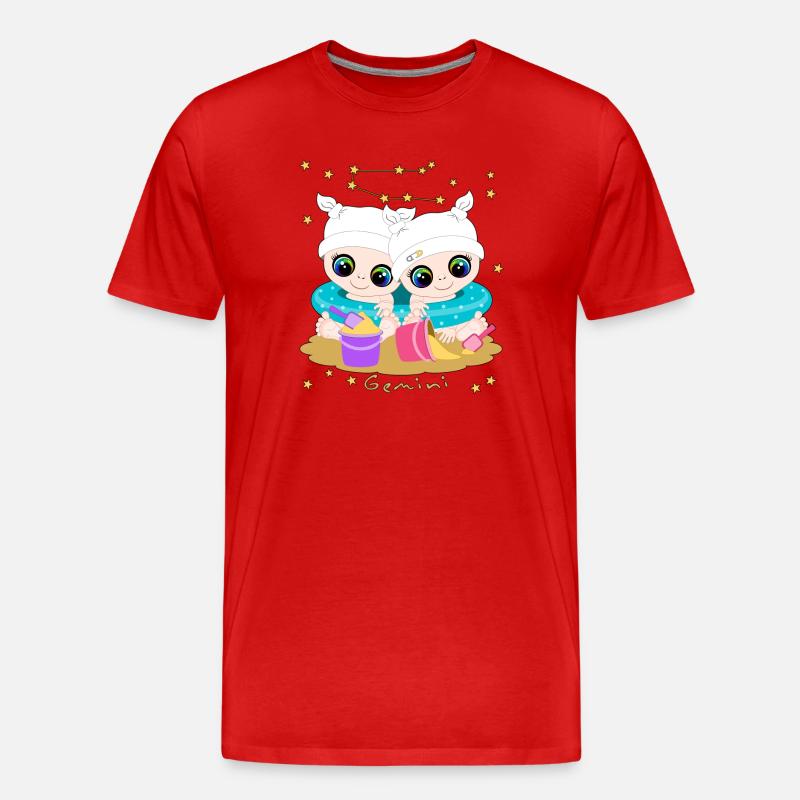sternzeichen_gemini - Männer Premium Bio T-Shirt - Rot