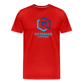 Eiskunstlauf - Männer Premium Bio T-Shirt - Rot - Vorne - Damien (186cm)