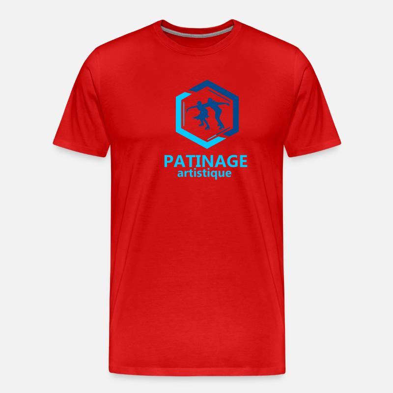 Eiskunstlauf - Männer Premium Bio T-Shirt - Rot