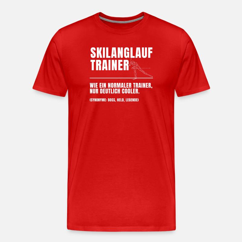 Skilanglauf Trainer Definition - Männer Premium Bio T-Shirt - Rot