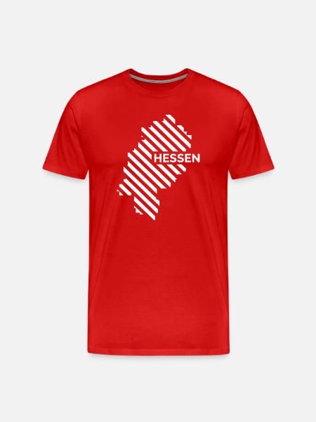 Hessen Map - Men's Premium Organic T-Shirt - red