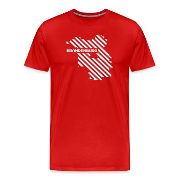 Brandenburg Map - Men's Premium Organic T-Shirt - red - Front - Damien (186cm)