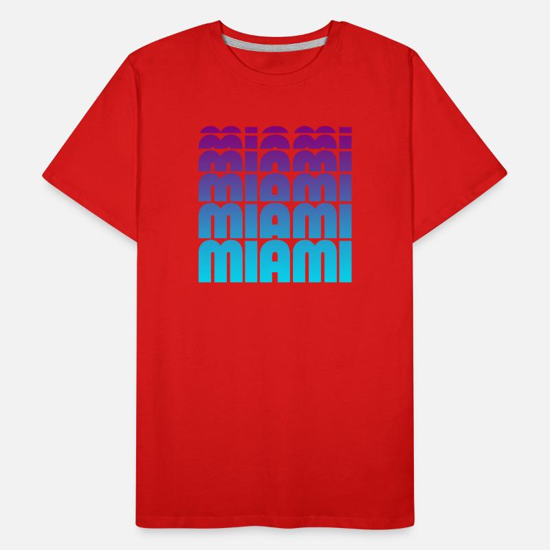 Miami Gradient Grid Men's Premium Organic T-Shirt