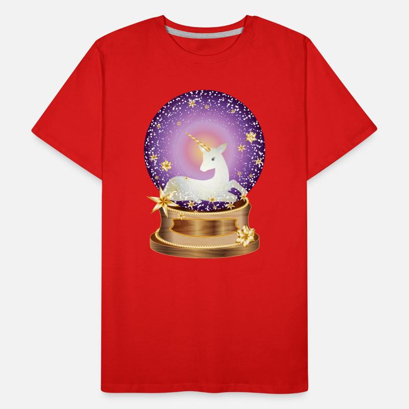 Boule à neige violette avec licorne imaginative T-shirt bio Premium Homme