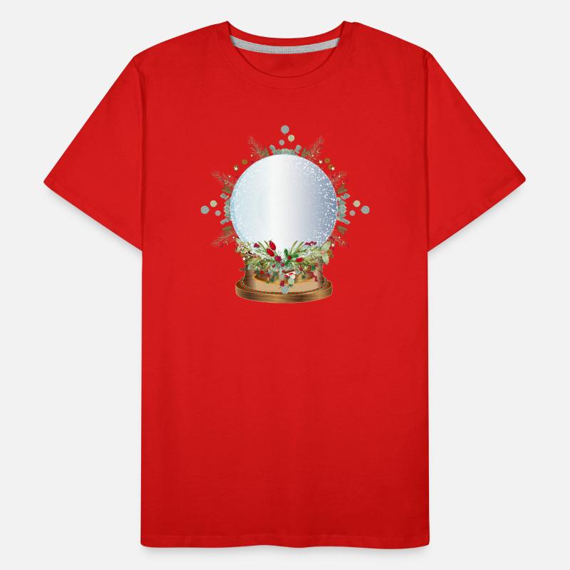 empty nostalgic snow globe to label Men's Premium Organic T-Shirt