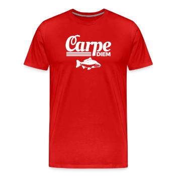 pêche, pêcheur, fan de pêche - T-shirt bio Premium Homme - rouge - Devant - Damien (186cm)