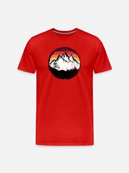 Alpine Sunset Mountain Ride - Men's Premium Organic T-Shirt - red