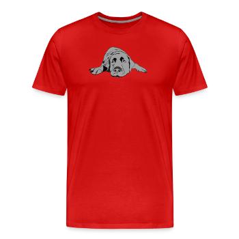 Labrador - Men's Premium Organic T-Shirt - red - Front - Damien (186cm)