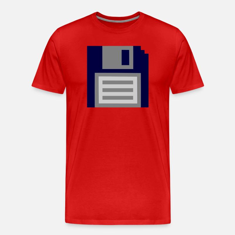 Diskette - Männer Premium Bio T-Shirt - Rot