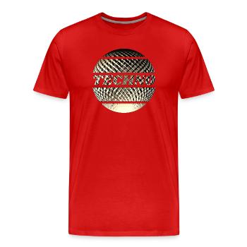 Boule techno disco or - T-shirt bio Premium Homme - rouge - Devant - Damien (186cm)
