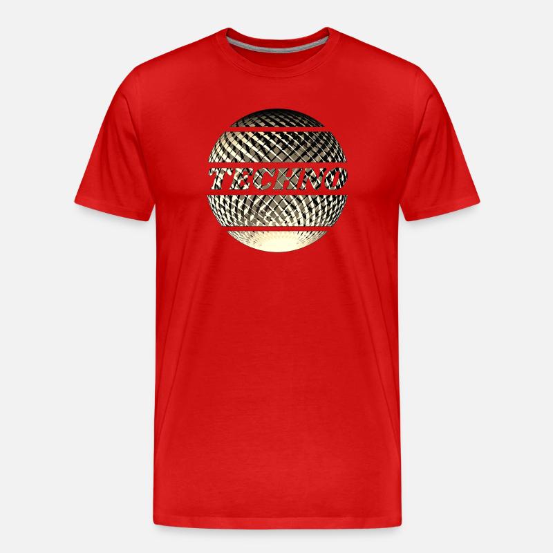 Boule techno disco or - T-shirt bio Premium Homme - rouge