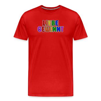 Regenbogen Lgbt Statement Homosexuell Beziehung - Männer Premium Bio T-Shirt - Rot - Vorne - Damien (186cm)