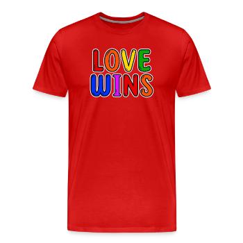 Love Statement Rights Gay Pride Pride - Men's Premium Organic T-Shirt - red - Front - Damien (186cm)