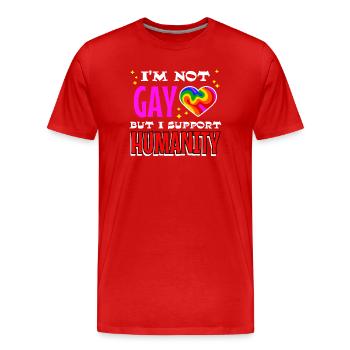 Déclaration de sexualité Gay Lgbt Heart Love - T-shirt bio Premium Homme - rouge - Devant - Damien (186cm)