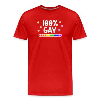 Déclaration Rainbow Lgbt Bisexuel Sexualité Gay - T-shirt bio Premium Homme - rouge - Devant - Damien (186cm)