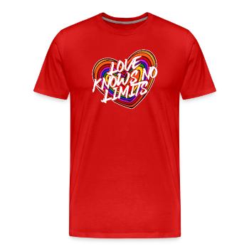 Sexualité Amour Transgenre Lgbt Heart Déclaration - T-shirt bio Premium Homme - rouge - Devant - Damien (186cm)
