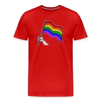 Lesben Bisexuell Lgbt Regenbogenfahne Parade - Männer Premium Bio T-Shirt - Rot - Vorne - Damien (186cm)