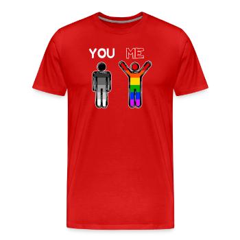 Gleichgeschlechtliche Partnerschaft Lgbt Beziehung - Männer Premium Bio T-Shirt - Rot - Vorne - Damien (186cm)