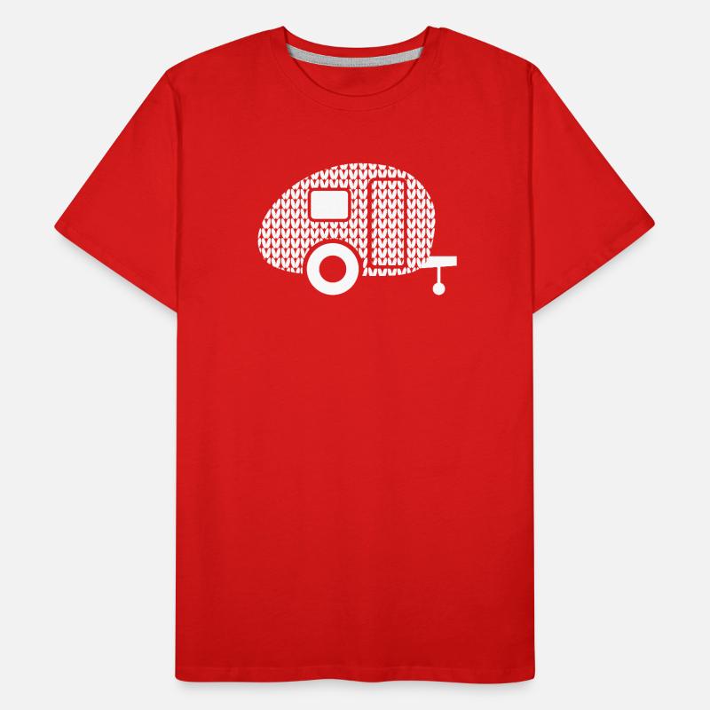Caravan Camping Knitting Pattern Winter Caravan Men's Premium Organic T-Shirt