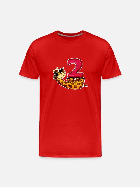 2 år - 2 års fødselsdag med dyremotiv - Herre Premium T-shirt økologisk - rød