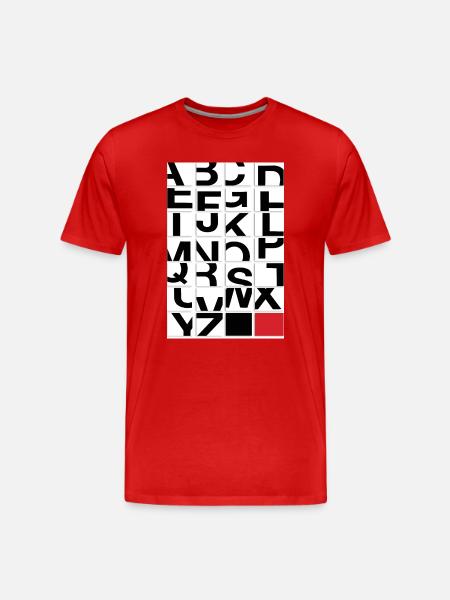Modern Alphabet – Typography Art - Men's Premium Organic T-Shirt - red