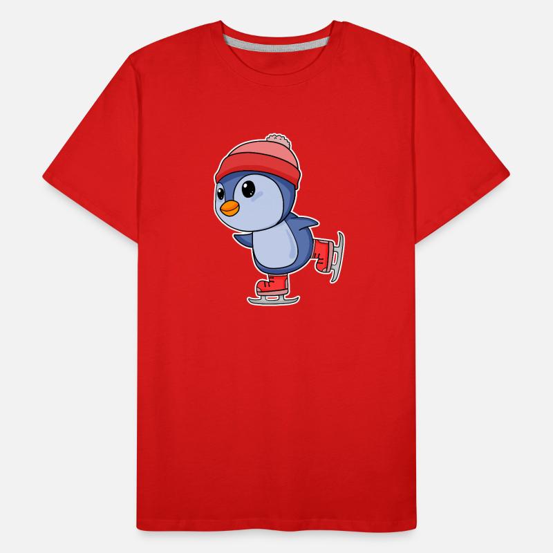 Pinguin Pinguine Seevogel Seevögel Eislaufen Männer Premium Bio T-Shirt