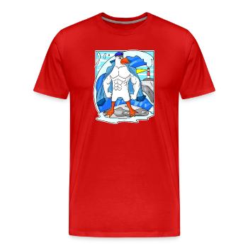 Muscles Seagull Sea North Sea Gift - Men's Premium Organic T-Shirt - red - Front - Damien (186cm)