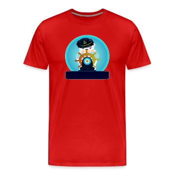 Cadeaux nominatifs personnalisés - VOILE - CAPITAINE - T-shirt bio Premium Homme - rouge - Devant - Damien (186cm)
