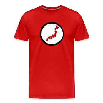 Carte murale du Japon - T-shirt bio Premium Homme - rouge - Devant - Damien (186cm)