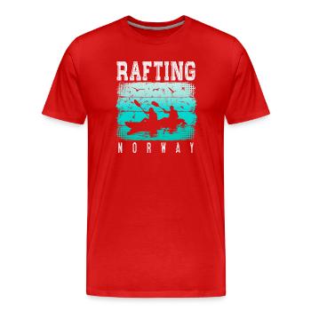 Rafting Norwegen - Kanusport - Kayak - Wildwasser - Männer Premium Bio T-Shirt - Rot - Vorne - Damien (186cm)