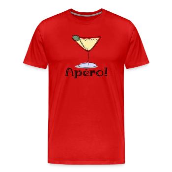Aperitif - Cocktail - DRINK - Men's Premium Organic T-Shirt - red - Front - Damien (186cm)