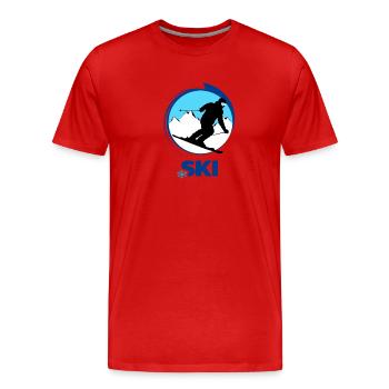 Ski - Men's Premium Organic T-Shirt - red - Front - Damien (186cm)
