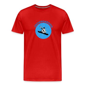 Snowboarding - T-shirt bio Premium Homme - rouge - Devant - Damien (186cm)