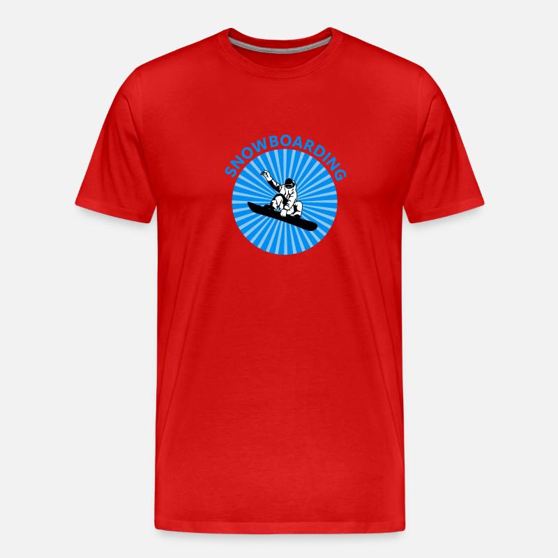 Snowboarden - Männer Premium Bio T-Shirt - Rot