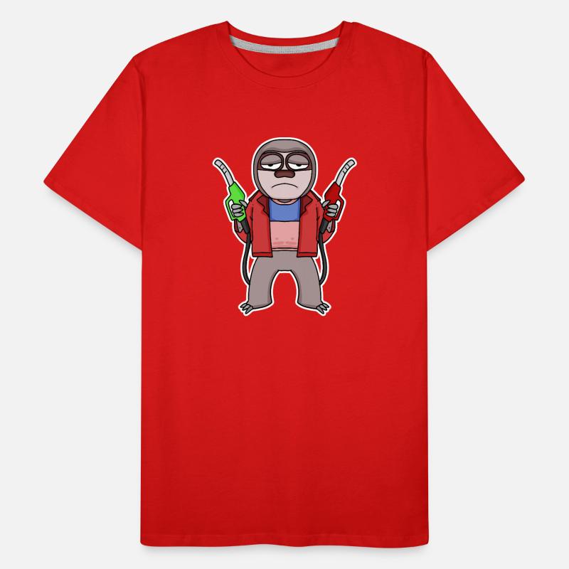 Préposé à la station-service Station d’essence Sloth T-shirt bio Premium Homme
