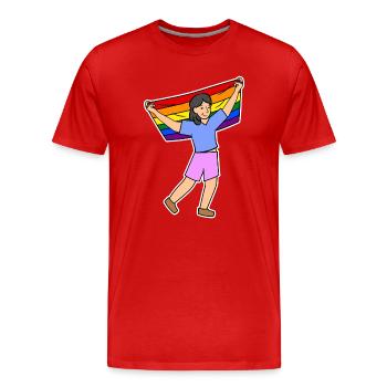 Parade Right-wing Gay Rainbow Flag Lgbt - Men's Premium Organic T-Shirt - red - Front - Damien (186cm)