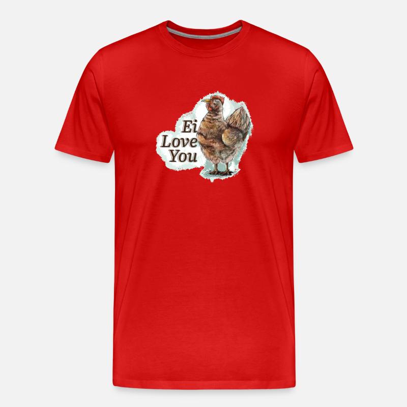 Ei love you - Männer Premium Bio T-Shirt - Rot