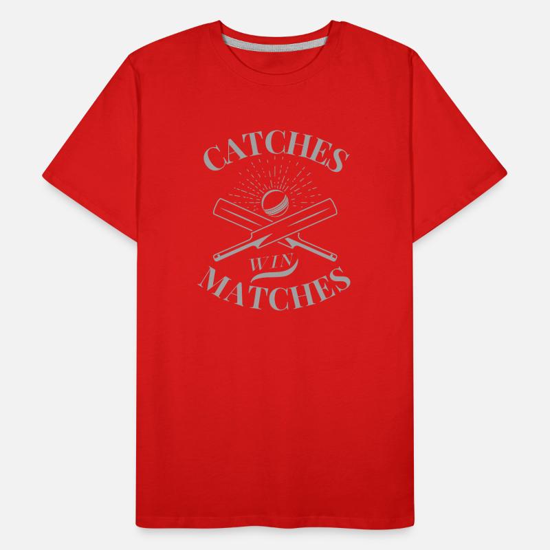 Catch win Matches - Idée cadeau Cricket Lover T-shirt bio Premium Homme