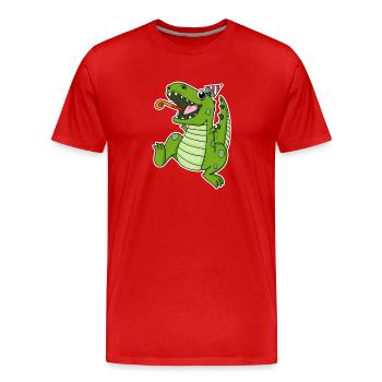Dino Party - T-shirt bio Premium Homme - rouge - Devant - Damien (186cm)