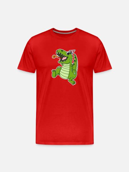 Dino Party - Men's Premium Organic T-Shirt - red