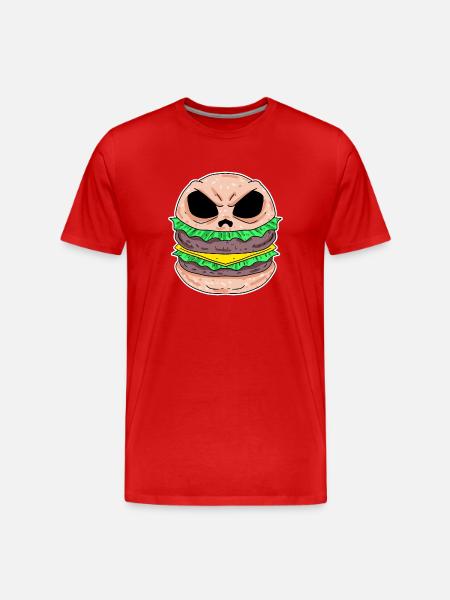 Skull Burger - Men's Premium Organic T-Shirt - red