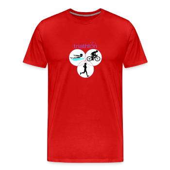 Triathlon - Männer Premium Bio T-Shirt - Rot - Vorne - Damien (186cm)