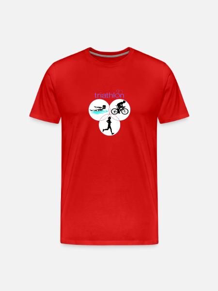 Triathlon - Männer Premium Bio T-Shirt - Rot